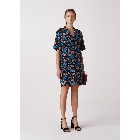 Whistles Elderberry Print Devyn Dress 4 - Picture 1 of 8
